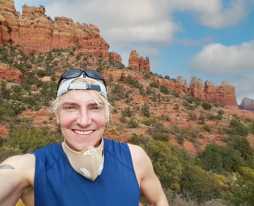 Scotch Wichmann running in the desert