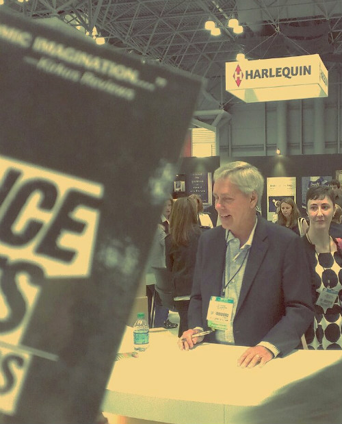 Scotch Wichmann visits Carl Hiassen at BookExpo in NYC, 2014