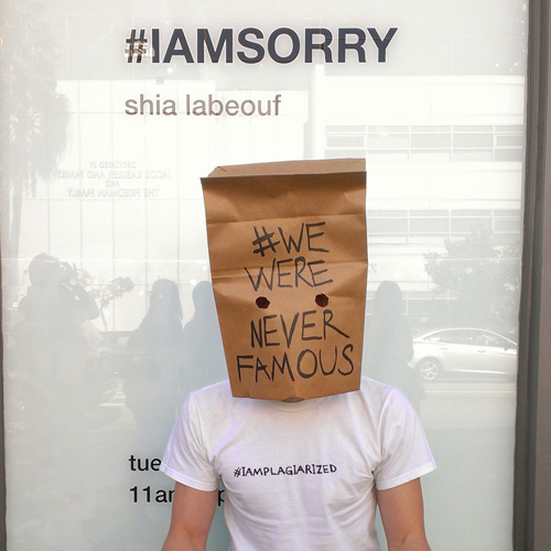 Scotch Wichmann protesting Shia LaBeouf